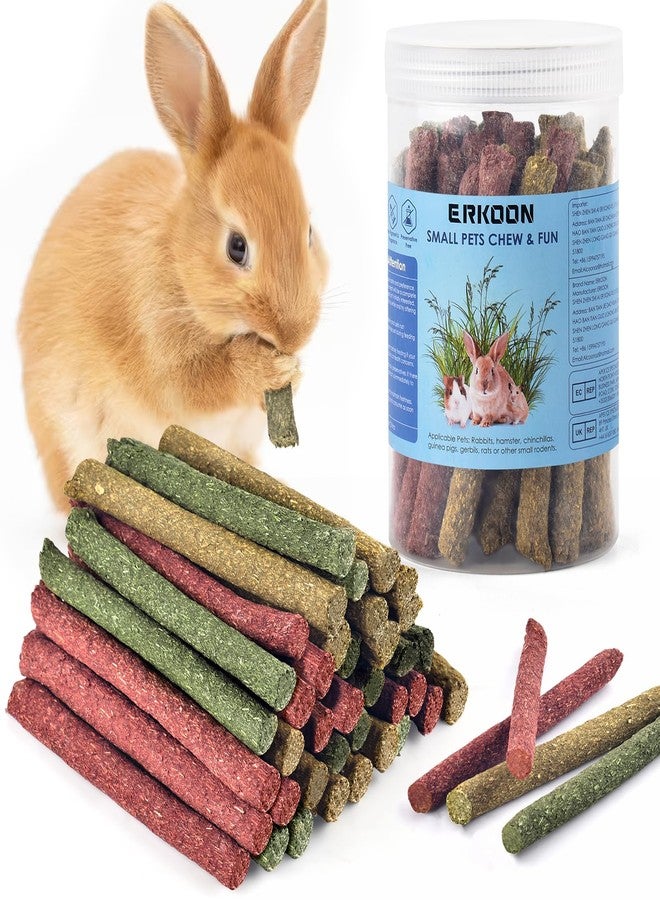 ERKOON 38Pcs Timothy Hay Sticks, Guinea Pig Toys, Rabbit Chew Toys for Teeth Natural Molar Sticks Rabbits Treats for Bunnies, Chinchilla, Guinea Pigs, Gerbil, Hamster - Image 1